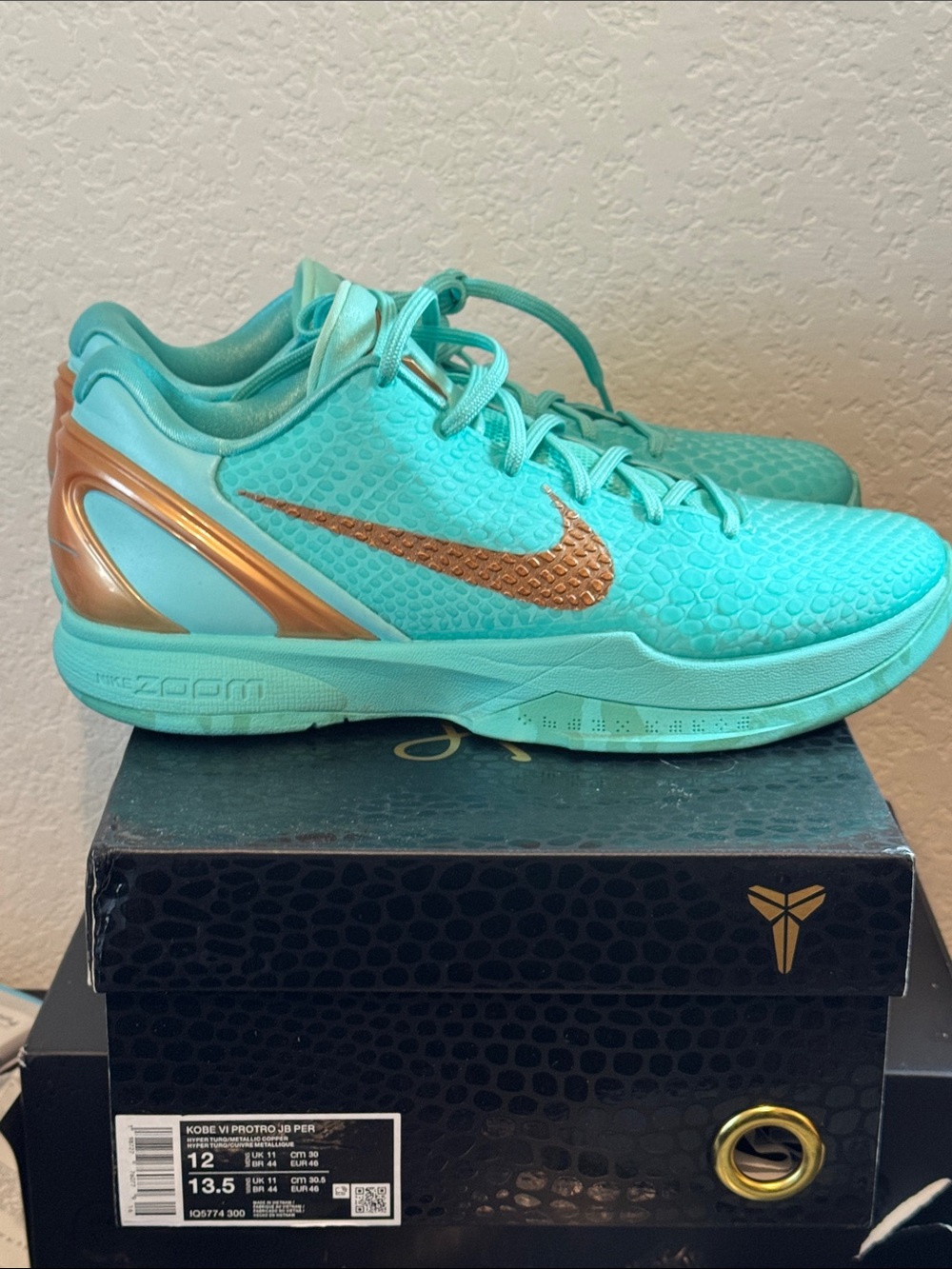 Nike Kobe 6 VI Protro Brunson basketball shoesTeal and Copper